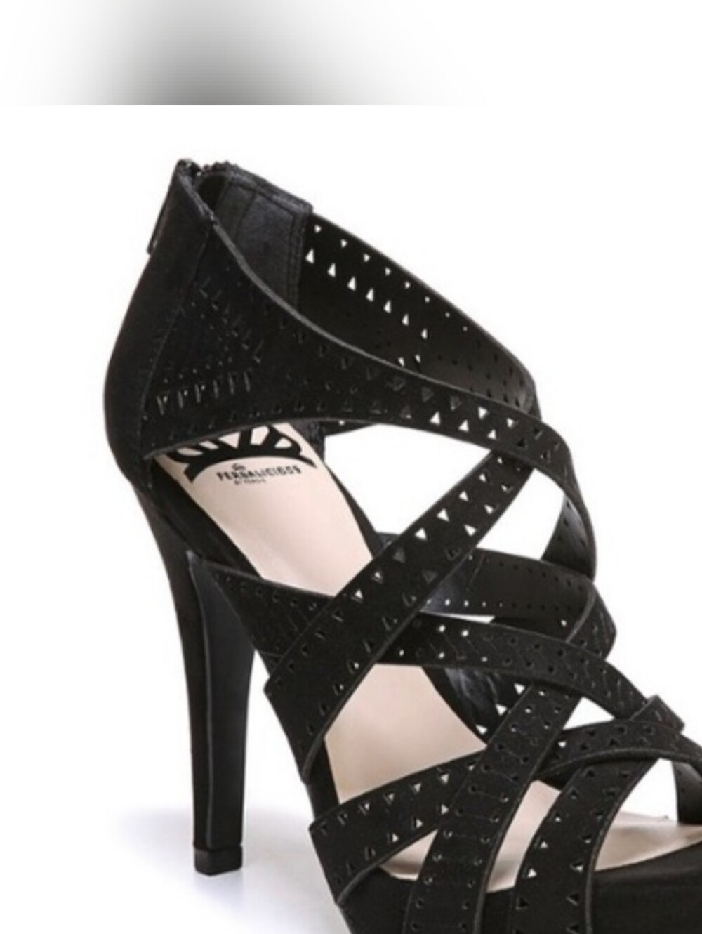 Black Strappy High Heel Sandal -